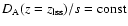 $D_{\rm A}(z=z_{\rm lss})/s=\rm const$