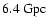 $6.4~{\rm Gpc}$