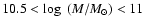 ${10.5}<\log~(M/M_{\odot})<{11}$