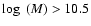 $\log~(M)>{10.5}$