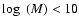 $\log~(M)<{10}$