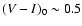 $(V-I)_{0} \sim 0.5$