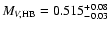 $M_{V,\rm HB}=0.515_{-0.03}^{+0.08}$