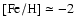 $\rm [Fe/H] \simeq -2$