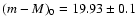 $(m-M)_0=19.93\pm0.1$