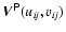 $\vec{V}^\ensuremath{\mathsf{P}} (u_{\it ij},v_{\it ij})$