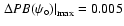 $\left.\Delta PB(\psi_\circ)\right\vert _{\max}=0.005$