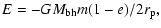 $\displaystyle E = - G M_{\rm bh}m (1 - e)/2r_{\rm p},$