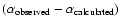$(\alpha _{\rm observed}-\alpha _{\rm calculated})$
