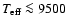 $T_{\rm eff} \la 9500$