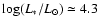 $\log (L_*/L_{\odot}) \simeq 4.3$