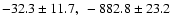 $-32.3 \pm 11.7,~ -882.8 \pm 23.2$