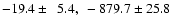 $-19.4 \pm ~~5.4,~ -879.7 \pm 25.8$