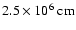 $2.5\times 10^{6}~{\rm cm}$