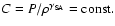 $C=P/\rho^{\gamma_{{\rm SA}}}={\rm const.}$