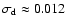 $\sigma_{\rm d} \approx 0.012$