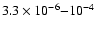 $3.3 \times 10^{-6}{-}10^{-4}$