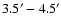 $3.5^\prime-4.5^\prime$