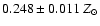 $0.248\pm0.011~Z_\odot$