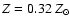 $Z = 0.32~Z_\odot$