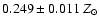 $0.249\pm0.011~Z_\odot$