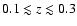 $0.1 \lesssim z \lesssim 0.3$