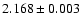 $2.168\pm0.003$