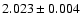 $2.023\pm0.004$
