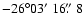 $-26\degr03\hbox{$^\prime$ }16\hbox{$.\!\!^{\prime\prime}$ }8$