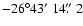 $-26\degr43\hbox{$^\prime$ }14\hbox{$.\!\!^{\prime\prime}$ }2$