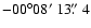$-00\degr08\hbox{$^\prime$ }13\hbox{$.\!\!^{\prime\prime}$ }4$