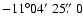$-11\degr04\hbox{$^\prime$ }25\hbox{$.\!\!^{\prime\prime}$ }0$