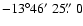 $-13\degr46\hbox{$^\prime$ }25\hbox{$.\!\!^{\prime\prime}$ }0$