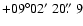 $+09\degr02\hbox{$^\prime$ }20\hbox{$.\!\!^{\prime\prime}$ }9$
