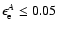 $\epsilon^A_{\rm e}\leq0.05$