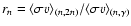 $r_n=\langle \sigma v \rangle_{(n,2n)}/\langle \sigma v \rangle_{(n,\gamma)}$