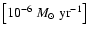 $\left[ 10^{-6}~M_{\odot}~{\rm yr}^{-1} \right]$