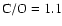 ${\rm C/O}=1.1$