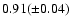 $0.91(\pm0.04)$