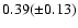 $0.39(\pm0.13)$