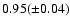 $0.95(\pm0.04)$
