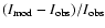 $(I_{\rm {mod}}-I_{\rm {obs}})/I_{\rm {obs}}$