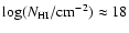 $\log(N_{\rm HI}/{\rm cm}^{-2})\approx18$