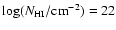 $\log (N_{\rm HI}/{\rm cm}^{-2})=22$