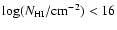 $\log (N_{\rm HI}/{\rm cm}^{-2}) < 16$