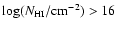 $\log (N_{\rm HI}/{\rm cm}^{-2}) > 16$
