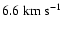 $6.6~{\rm km~s}^{-1}$