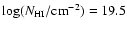 $\log (N_{\rm HI}/{\rm cm}^{-2})=19.5$