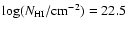 $\log (N_{\rm HI}/{\rm cm}^{-2})=22.5$