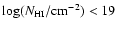 $\log (N_{\rm HI}/{\rm cm}^{-2}) < 19$